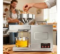 Mini presse à huile d'olive à froid de 820 W | Presse à huile électrique à froid, puissance de 820 W, pour presser les olives et produire de l'huile domestique, compacte et