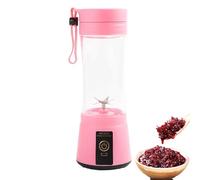 Mini Presse-agrumes, Blender Portable, 400ml Extracteur de Jus Portable, Blender Electrique Mixeur Cuisine avec Lames en Acier Inoxydable pour Camping, Pique-nique, Maison, Travail, Éco