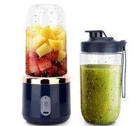 Mini presse-agrumes électrique portable de 400 ml à 6 lames - Chargement USB - Démarrage à une touche - Sans fil - Pour les boissons frappées et smoothies