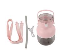 Mini presse-agrumes électrique sans fil rechargeable par USB avec paille, grande capacité 500 ml pour smoothies, shakes, boissons saines, matériau ABS 26,88 oz (Rose)