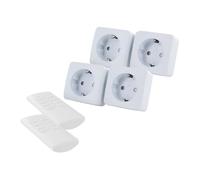 Mini Prises On/Off - CHACON - Lot de 4 - Télécommandes incluses - Sécurité enfant - Portée 30m