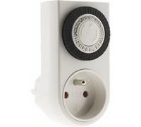 Otio - Programmateur Mini Journalier Mécanique avec Interrupteur à Voyant - Conception Flexible pour Fonctionnement Continu - Usage Intérieur - Blanc - Compact