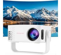 Mini projecteur 1080P 4K compatible avec la télévision domestique/extérieur compatible avec PS5/smartphone/tablette PC/HDMI/USB (blanc)