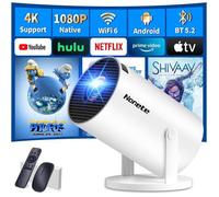 Mini Projecteur 1080P Fhd 4K - Wifi6/Bt 5.2 - Rotation 180° - Compatible Hdmi/Usb/Ps5 - App Intégrée Avec Souris