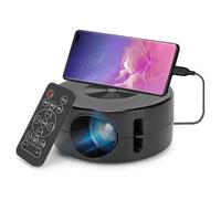 Mini Projecteur 1080P, Projecteur de Film Portable avec Interface Riche et Haut-Parleur intégré Projecteur de Cinéma Maison Extérieur Portable pour Smartphone Tablette Ordinateur
