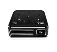 Mini projecteur, 2000 lumens LED Portable Projecteur Support HD 1080P 4K Projecteur avec Wifi et Bluetooth pour Smartphone Miroir Sans Fil Batterie 4000mAh Vidéo Beamer Portable Noir 4GB RAM 32GB ROM