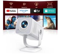 Mini Projecteur 4K App Intégrée & Auto Keystone Android 14, Videoprojecteur Portable Wifi6 Bluetooth 5.4 Avec Rotation 270°, Mini V