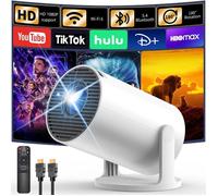 Mini Projecteur 4K App Intégrée, Wi-Fi 6 Bt5.4, 18000 Lumens, Android TV, Auto Keystone, HDMI/TV Stick/PC Portable