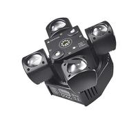 Mini projecteur à tête mobile, 4 bras, contrôle sonore, faisceau LED RGBW 3 en 1 for discothèques, DJ, bars et soirées Compatibilité étendue