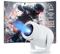 Mini projecteur avec HD, 300 ANSI Lumens, résolution 720P, projecteur Portable pour la Chambre, Le Home cinéma et l'extérieur, Design Compact, Jeux intégrés et Projection Intelligente à 180°