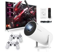 Mini projecteur avec HDMI, 130 ANSI Lumens, résolution 1080x600P, projecteur de Jeu Portable pour la Chambre, Le Home cinéma et l'extérieur (Blanc)