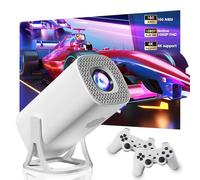 Mini projecteur avec mémoire de Jeu de 64 Go, 160 lumens ANSI, résolution HD 1080x600P, HDMI, Portable pour la Chambre à Coucher, Le Home cinéma et l'extérieur (Blanc)