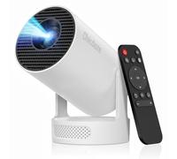 Mini projecteur avec WiFi et Bluetooth, projecteur portable avec 4K 1080p, haut-parleur de base sonore 5 W, 170 ANSI, rotation à 210 e voûte verticale automatique, projecteur intelligent pour