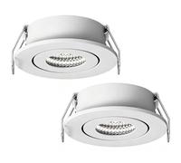 Mini projecteur Blanc-3W encastré LED canless ultra-mince réglable PACK 2 | Plafond bas câblé sans scintillement 30° ajuster la lumière d'accentuation haute boutique d'hôtel commerciale intérieure