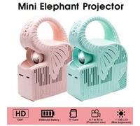 Mini projecteur d'éléphant portable USB Audio vidéo bébé éducation précoce enfants cadeau Menthe verte G