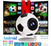 Mini projecteur en forme de ballon de football XBJ, prise en charge de la décodage 4K, affichage compatible 1080P, projecteur de home cinéma portable de 800 lumens ANSI, système Android 14 intégré et