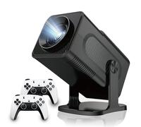 Mini projecteur et Jeu avec 2 manettes de Jeu, projecteur de cinéma Portable 4K, Console de Jeux vidéo avec Jeux rétro 30000+, projecteur de cinéma Intelligent pour l'extérieur avec WiFi, Bluetooth