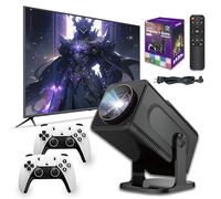 Mini-Projecteur HCS350 Jeux,10 000 Jeux,c/17 Émulateurs,WiFi 2.4/5GHz+BT,Android 11,1280×720p,Allwinner H713,c/HD-in,Projecteurs Portables pour la Maison ou l'Extérieur (Boîte Violette)