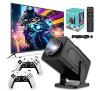 Mini-Projecteur HCS350 Jeux,10 000 Jeux,c/17 Émulateurs,WiFi 2.4/5GHz+BT,Android 11,1280×720p,Allwinner H713,c/HD-in,Projecteurs Portables pour la Maison ou l'Extérieur (Boîte Verte)