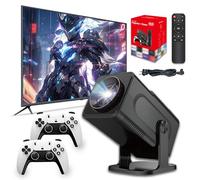 Mini-Projecteur HCS350 Jeux,10 000 Jeux,c/17 Émulateurs,WiFi 2.4/5GHz+BT,Android 11,1280×720p,Allwinner H713,c/HD-in,Projecteurs Portables pour la Maison ou l'Extérieur (Boîte Rouge)