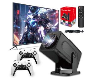 Mini-Projecteur HCS350 Jeux,10 000 Jeux,c/17 Émulateurs,WiFi 2.4/5GHz+BT,Android 11,1280×720p,Allwinner H713,c/HD-in,Projecteurs Portables pour la Maison ou l'Extérieur (Boîte Rouge)