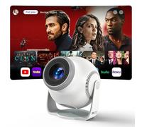 Mini projecteur intelligent avec système d'exploitation Android 14, décodage vidéo 1080p/4K/8K, WiFi 6 et Bluetooth 5.4, support rotatif à 270°, clé de voûte verticale automatique, proyecteur portable