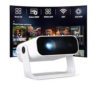 Mini projecteur intelligent avec Wi-Fi et Bluetooth, 350 ANSI 1080p HD, support rotatif à 360°, support 4K et plus de 10 000 applications intégrées, projecteur de cinéma domestique portable