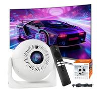 Mini-Projecteur JY-360,Android 13,1280×720p,2+16 Go,Dual WiFi 2.4/5 GHz+BT 5.2,200 Lumens ANSI,Correction Trapézoïdale Auto,Haut-Parleur 1×3W,c/HD-in,Projecteur Portable Maison/Extérieur (Blanc)