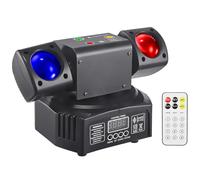 Mini-projecteur LED à effets à tête mobile, double tête, perles de couleur RGB 3535, perles stroboscope 10W, commande de signal DMX512, activation audio