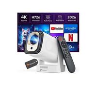 Mini Projecteur LED Android 14 Portable 4K Full HD WiFi 6 Vidéoprojecteur Bluetooth Autofocus Keystone 130 pouces Reagle
