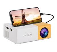 Mini Projecteur, Mini Projecteur Portable 1080P Full HD Supporté, Videoprojecteur avec Télécommande, Compatible avec HDMI/Audio/Smartphone/Tablette/PC/TV Stick/USB/AV (Jaune)