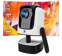 Mini Projecteur, Podazz Rétroprojecteur Portable 4K 12000 Lumen 5G WiFi 6 Bluetooth Projecteur Domestique 1080P Full HD Smart Vidéoprojecteur d'extérieur pour iOS/Android/HDMI/USB, E-Focus(Blanc)