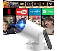 Mini projecteur portable 4K avec duplication d'écran Wi-Fi [Wi-Fi compatible, compatible YouTube mais pas Netflix]