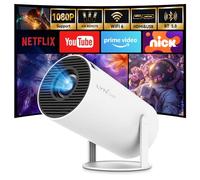 Mini projecteur portable avec Android TV, LYNCAST 1080P 4K, rotation à 180°, avec WiFi 6 & Bluetooth 5, mini projecteur portable pour téléphone/TV Stick/HDMI/PS5/iOS HY300 PRO