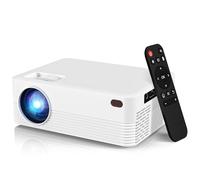 Mini projecteur portable avec Wifi et Bluetooth, natif 1080P Full HD Smart Projecteur, 300 ANSI, compatible avec smartphone, HDMI, USB pour maison, chambre, extérieur (blanc)