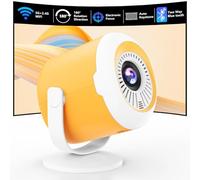 Mini projecteur Portable avec WiFi et Bluetooth Projecteur de cinéma Rotatif avec Mise au Point électronique Projecteurs LED pour Home cinéma Compatible avec Smartphone/TV Stick/Ordinateur/HDMI/USB