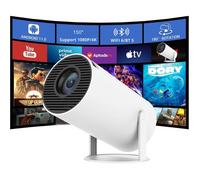 Mini Projecteur Portable Bluetooth Auto HY300, 12000L Vidéoprojecteur Intelligent 4K Full Hd Supportée, Avec Wifi 6, Bt 5.0