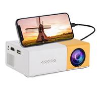 Mini projecteur portable HD compatible HDMI/audio/smartphone/tablette/PC/clé TV/USB/AV (jaune)