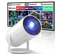 Mini projecteur, rotation à 270°, projecteur portable 4K, projecteur de film extérieur Full HD 1080p, écran filaire, synchronisation écran max 200", compatible avec smartphone/clé TV/ordinateur