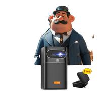 Mini projecteur portable, supportant 4K, 400 ANSI lumens, alimenté par batterie ,