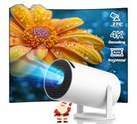 Mini projecteur portable - WiFi6 Bluetooth 5.0, prend en charge le projecteur HD 4K 1080P avec correction automatique des touches verticales, rotation à 270 °, projecteur portable, projecteur intellig