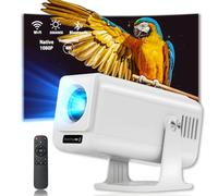 Mini projecteur pour chambre à coucher et extérieur, projecteur portable 2025 avec 500 ANSI, support 4K et applications Android e voûte automatique, WiFi, Bluetooth, compatible avec HDMI/USB/clé