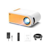 Mini projecteur pour iPhone, projecteur avec WiFi et Bluetooth, projecteur de film avec port d'entrée HDMI/USB/Type-C, projecteur portable pour intérieur et extérieur