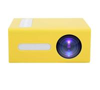 Mini projecteur, projecteur de cinéma Maison Portable LCD TFT LED Complet, projecteur Domestique protéger Les Yeux des Enfants présents avec AV, USB, HDMI, Petits Ports de Carte mémoire(Jaune UE)