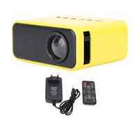 Mini Projecteur, Projecteur de Film Multifonction HD 1080P Télécommande Projecteur USB Téléphone Même Fonction D'écran Théâtre Compatible pour Téléphone Portable (Jaune)