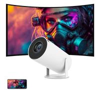 Mini projecteur, projecteur portable 1080p, projecteur intelligent 4K/200 ANSI avec WiFi 2.4/5G, BT 5.0, retournement à 180 degrés, conception circulaire, projecteur portable d'extérieur for cinéma ma