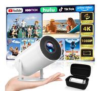 Mini projecteur, projecteur portable natif 1080p avec étui de transport, support 4K, proyecteur de film extérieur rotatif à 270°, projecteur de cinéma maison compatible avec téléphone/clé TV