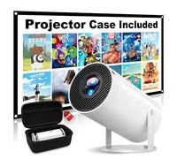 Mini projecteur, projecteur portable natif 1080p avec étui de transport, support 4K, proyecteur de film extérieur rotatif à 270°, projecteur de cinéma maison compatible avec téléphone/clé TV