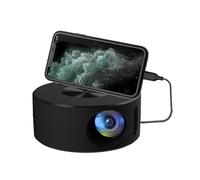 Mini Projecteur, Protection Oculaire, Projecteur de Poche LED avec Haut-Parleur intégré, Projecteur de Film pour Usage Domestique (Black)