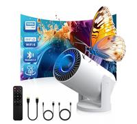 Mini projecteur sans fil avec Wi-Fi 6 et 5G, support 4K 1080p, projecteur portable rotatif à 180°, écran 17"-130", compatible avec smartphone, ordinateur portable, PC (Q5 mate)